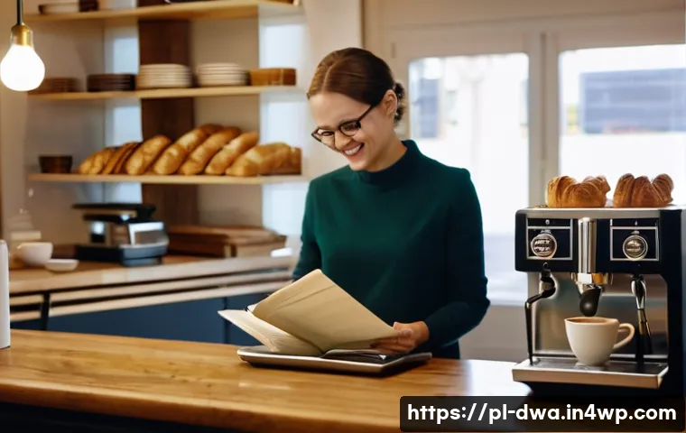 스몰 데이터에 대한 오해와 진실 - **Prompt 1: A small, cozy Polish café owner, a woman in her late 30s with a warm smile, stands behin...