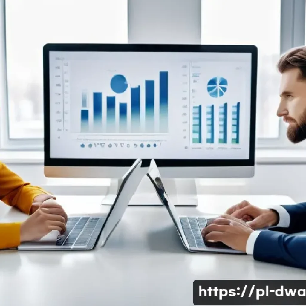스몰 데이터의 주요 활용 분야 - A modern Polish business office environment with diverse professionals analyzing small data sets on ...