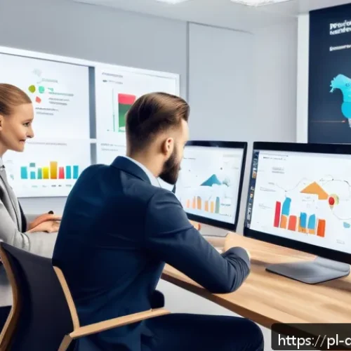 Home 30 스몰 데이터 활용을 위한 시나리오 분석 - A modern Polish e-commerce office scene featuring a diverse team of professionals analyzing customer...