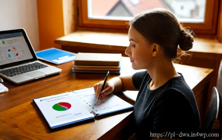 Home 17 스몰 데이터의 장점과 한계 - Photorealistic close-up of a Polish small business owner at a tidy wooden desk in a bright Warsaw ho...